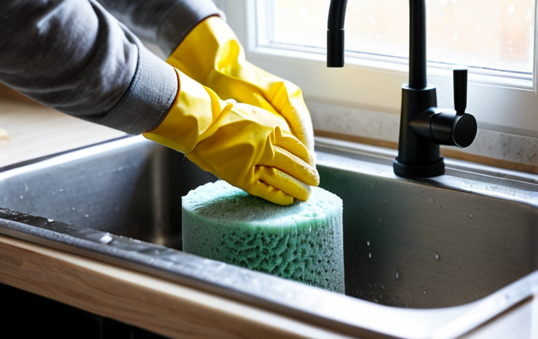 제과제빵 실습 도구 관리 요령 - **Prompt:** A clean and organized kitchen scene featuring various baking tools (bowls, whisks, spatu...