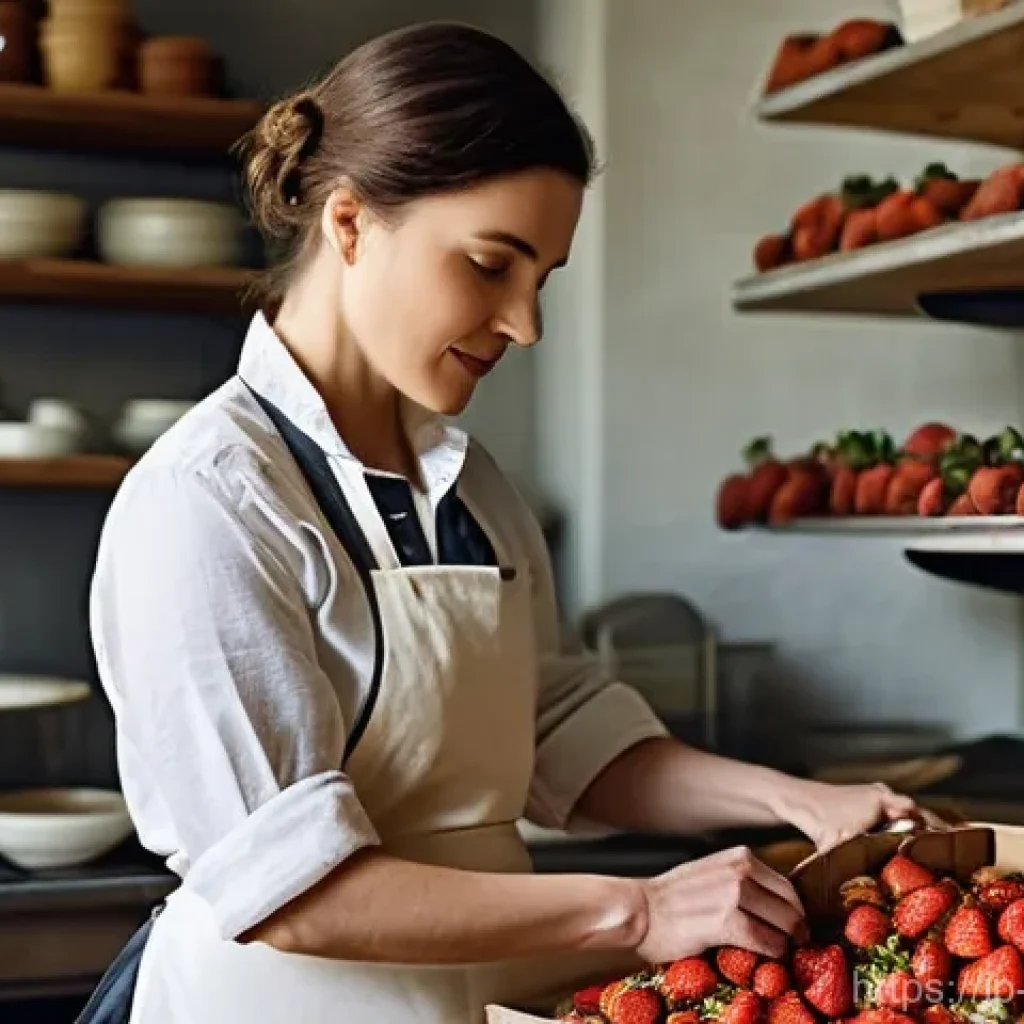 제과제빵 제품 품질 관리 요령 - **Prompt: Artisan's Delicate Touch on Fresh Ingredients**
    Create an image of a skilled pastry ch...