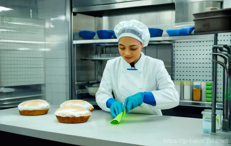 제과제빵 제품 품질 관리 요령 - **Prompt: The Baker's Intuitive Feel for Dough**
    An image showcasing a seasoned baker, a man in ...